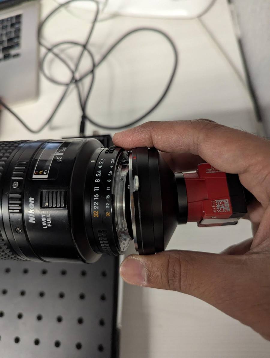 Attaching the camera to the back of the lens